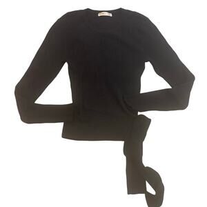 Intempo Black Knit Sweater side tie sz M